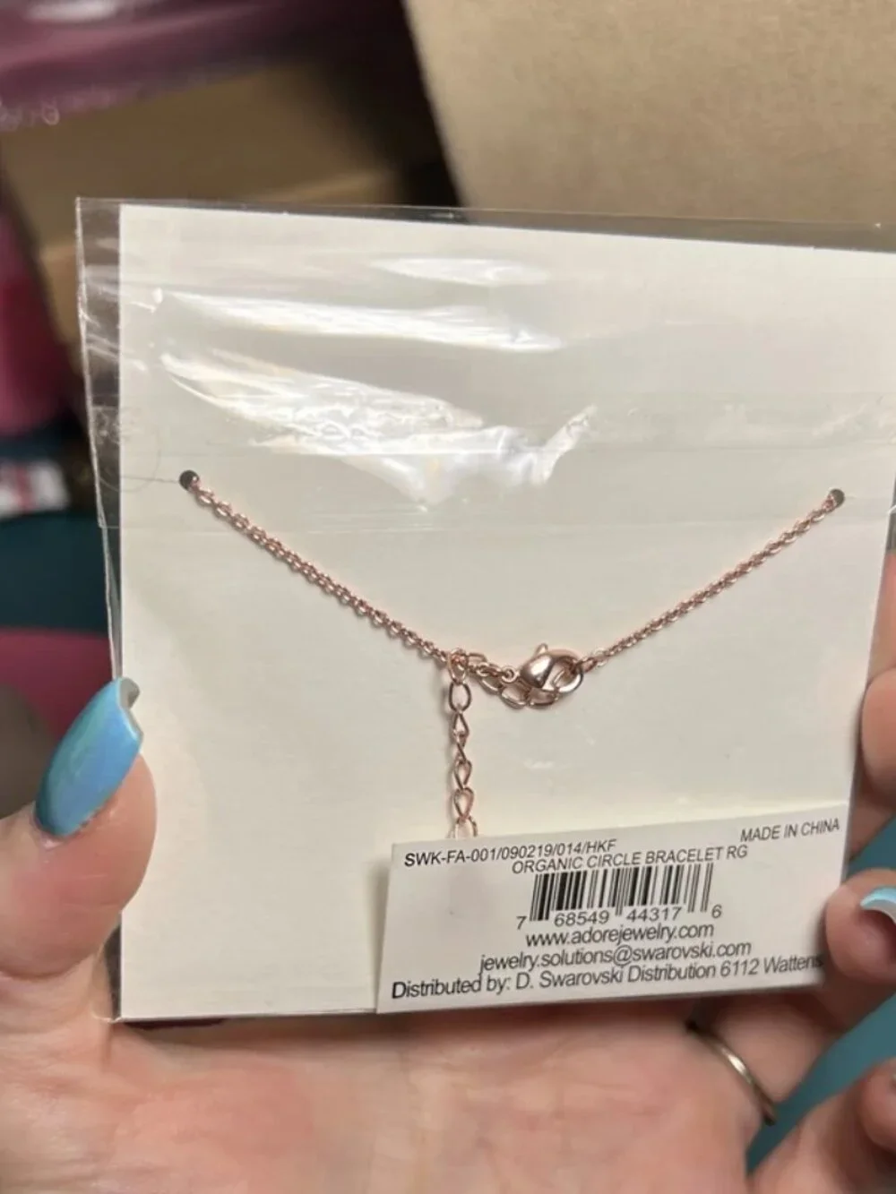 NWT Adore Swarovski Crystal Rose Gold Organic Circle Bracelet (Stack & Sparkle)